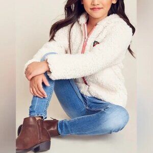 NWT Hayden Girls Pink Fleece Hooded Jacket with Strawberry Patch Size 13/14